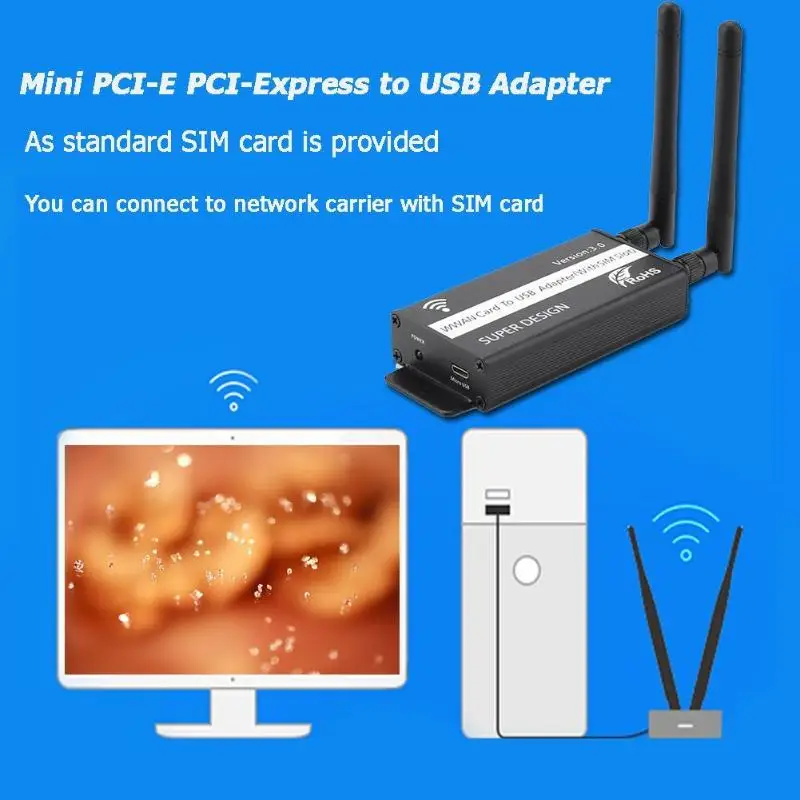 Мини PCI E беспроводная карта USB адаптер с слотом для sim карты WWAN/LTE модуль Windows Linux iMac