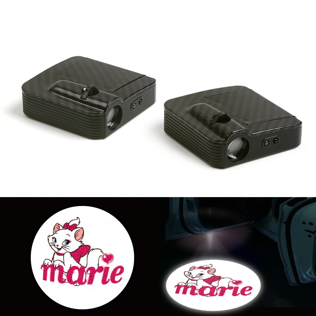 

New Wireless Fit For Marie Cat Courtesy Car Logo Door Ghost Shadow Laser Projector Light 12V Pair