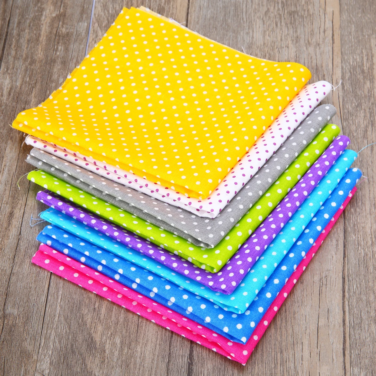 8pcs Colorful Wave Point Print Fabric Cloth 25*25cm Squares Pre Cut 100% Cotton Quilt Quarters DIY Home Decoration | Дом и сад
