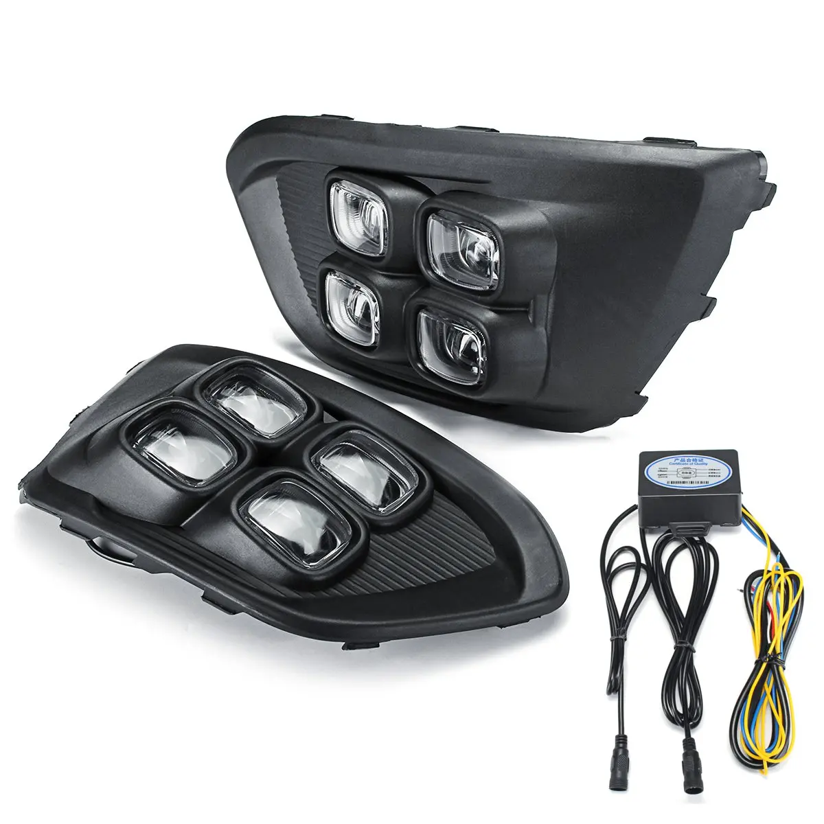 

Pair Led DRL daytime running light for KIA KX CROSS 2018 with yellow turn signals +dimmer and blue night running light