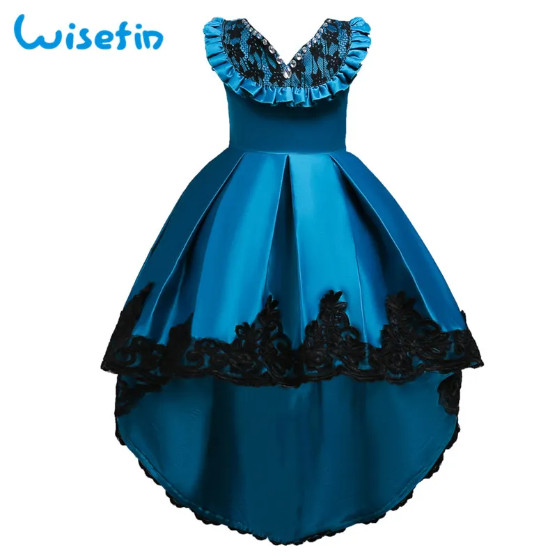 

Wisefin Lace Girl Party Dresses Wedding Princess Dress For Girl Kids Ruffle Dress Flower Toddler Girl Sleeveless Clothing Summer