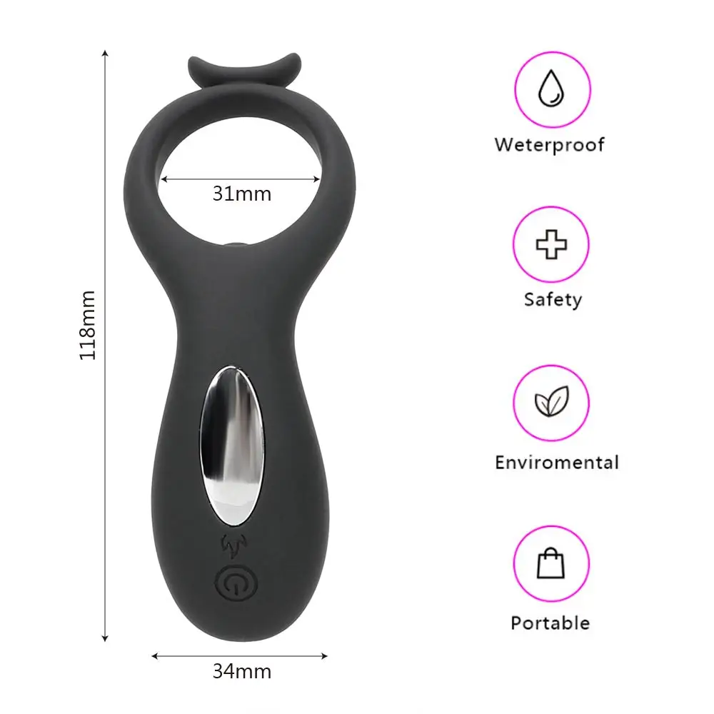 IKOKY USB перезаряжаемое 10 режимов кольцо для секса вибрирующее на пенис силиконовый