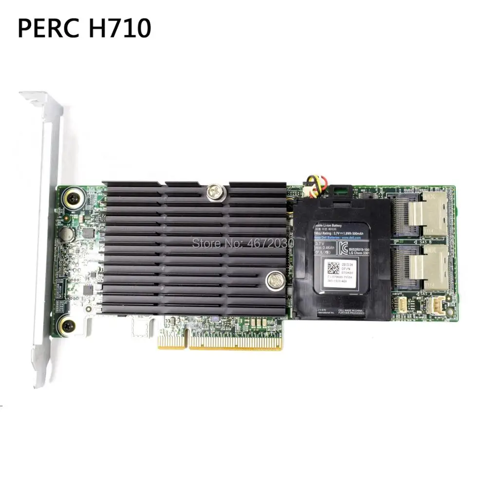 

PERC H710 512MB 6Gb/s PCIe x8 SAS RaidController 0VM02C 017MXW 00GJKT incl. BBU 070K80