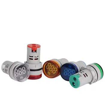 

22mm LED Digital Display Electricity Frequency Meter Indicator Signal Lamp Lights Tester Combo Measuring Range 20-75Hz