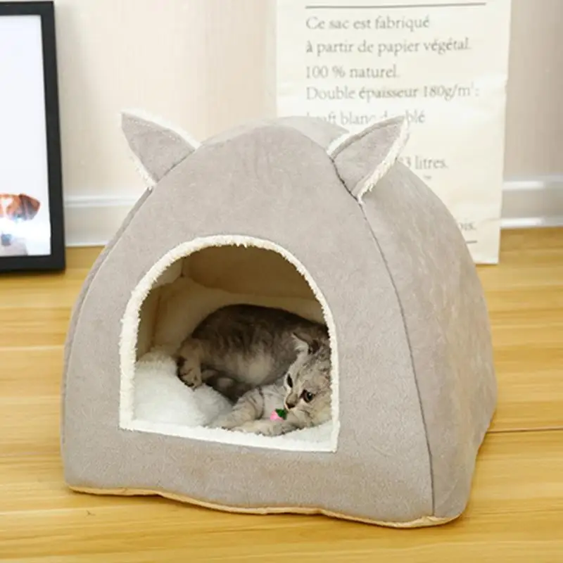 

Universal Foldable Comfortable Corduroy Pet Nest Tent Bed For Cats And Dogs