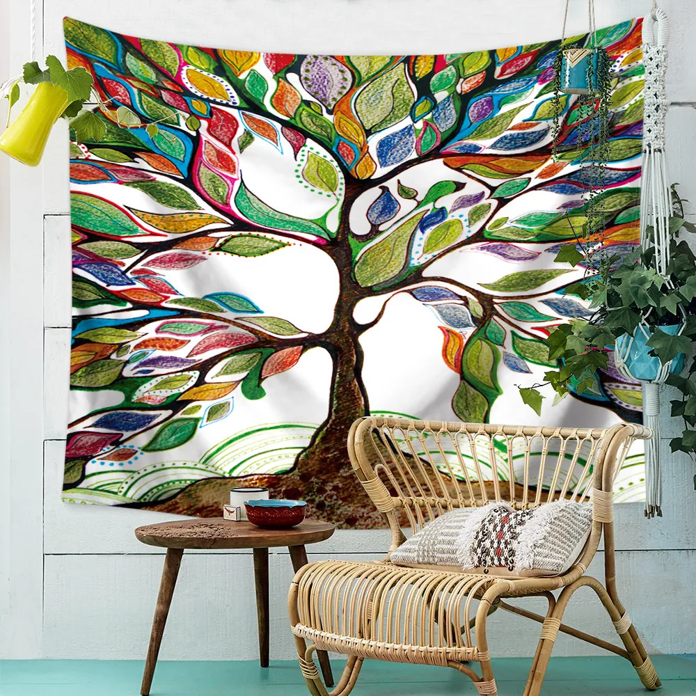 

Bohemia Mandala Tapestry Nature Ethnic Tree Of Life Watercolor Boho Decor Hippie Bedroom Mural Wall Hanging Carpet Travel Throw