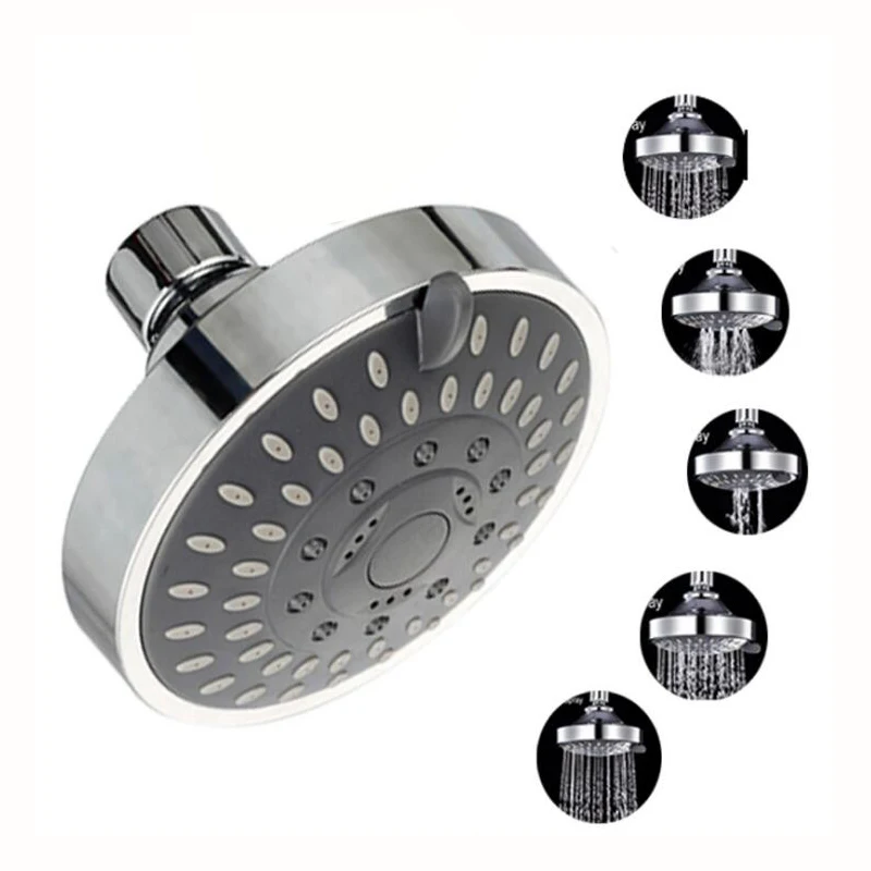 4 Inch Chrome Plated ABS Material of 5 Functions Rainfall Shower Head