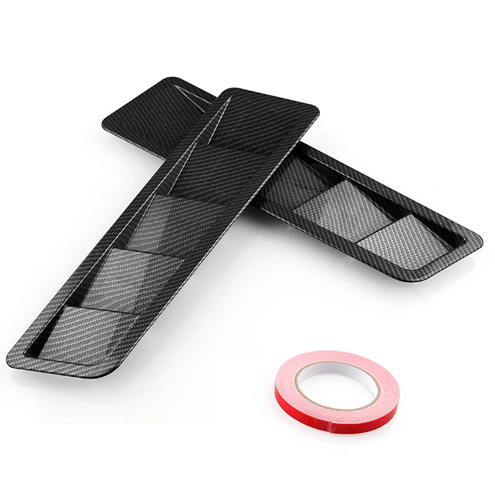 

2pcs Universal Hood Vent Louver Cooling Trim Set Carbon ABS Refit Air Intake Panel Hood Air Intake Fit For Honda JEEP Ford VW