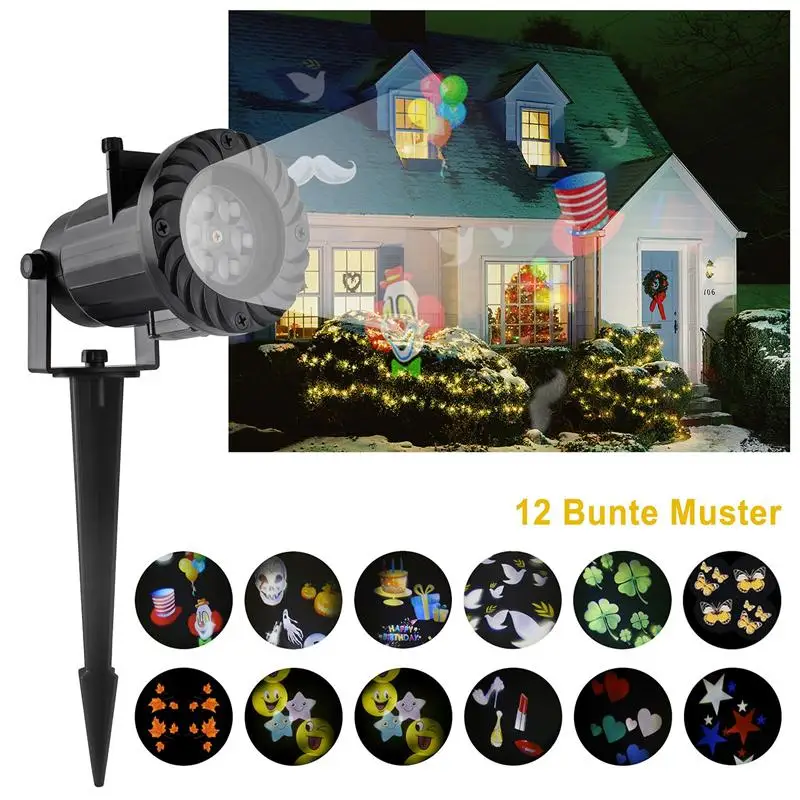 Led Light Projection Lamp Outdoor Garden 12 Pattern Waterproof Lawn Led For Birthday Wedding Halloween Holiday Lightings Led Light Projection Lamp Outdoor Garden 12 Pattern Waterproof Lawn Led For Birthday Wedding Halloween Holiday Lightings