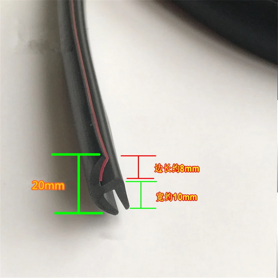 Universal Upgraded with Double-side adhesive tape 1.8M Rubber Sealed Strips Trim installed under Front windshield wiper Panel