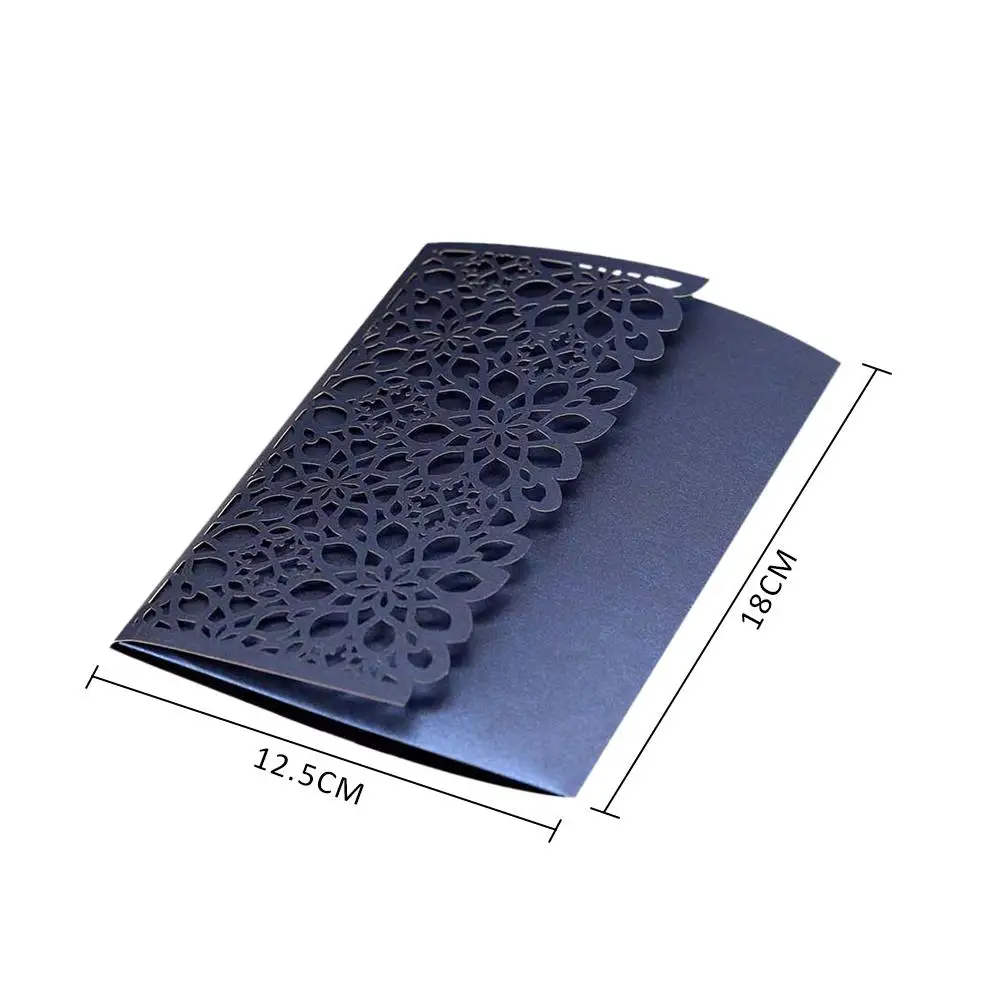  10pcs European Style Greeting Card Hollow Business Wedding Invitation Letter Pearl Paper Wedding Pa - 33007769349