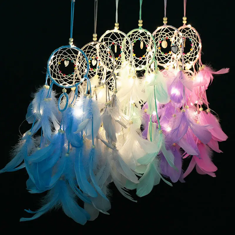 

Hollow Hoop Dream Catcher Fairy Kids Room/Car Feathers Lace Modern Style Bedroom Romantic Hanging Decoration Gift