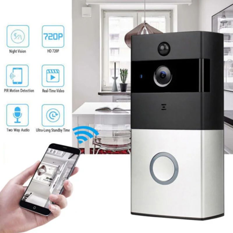 

New Doorbell Video HD Wifi Enabled Door Bell Camera Night Vision Smart Bell Ring Security
