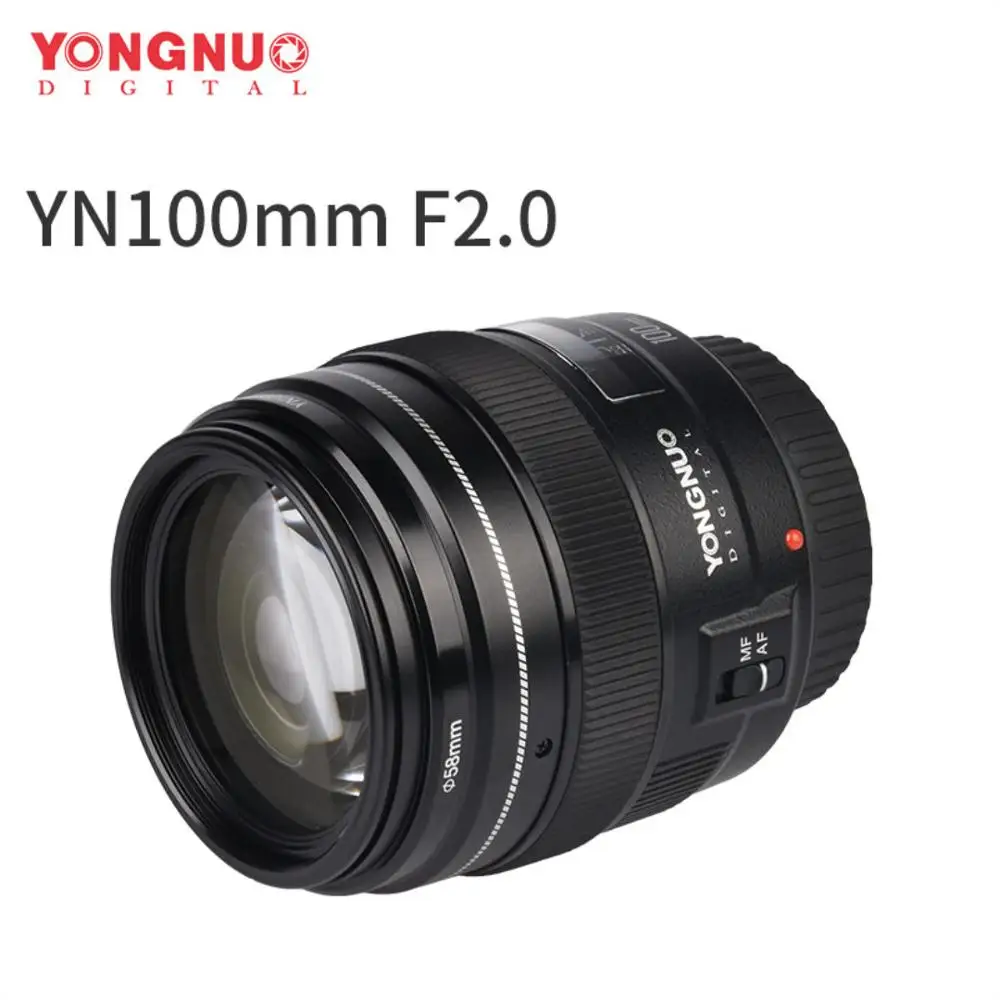 Объектив Yongnuo 100 мм Средний телеобъектив Prime YN100mm F2 для камеры Cano* EOS Rebel AF MF