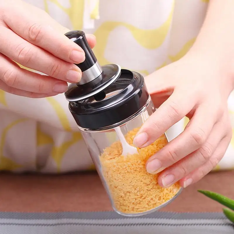 Glass Spices Jars/Bottles Airtight Food Storage Container Salt Seasoning Cans Pepper Shakers Seasoning Sprays Kitchen Tool