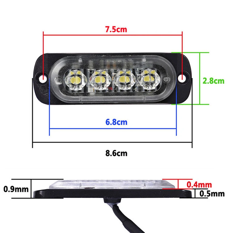 

4 LED Car Truck Emergency Beacon Warning Hazard Flash Strobe Light Bar