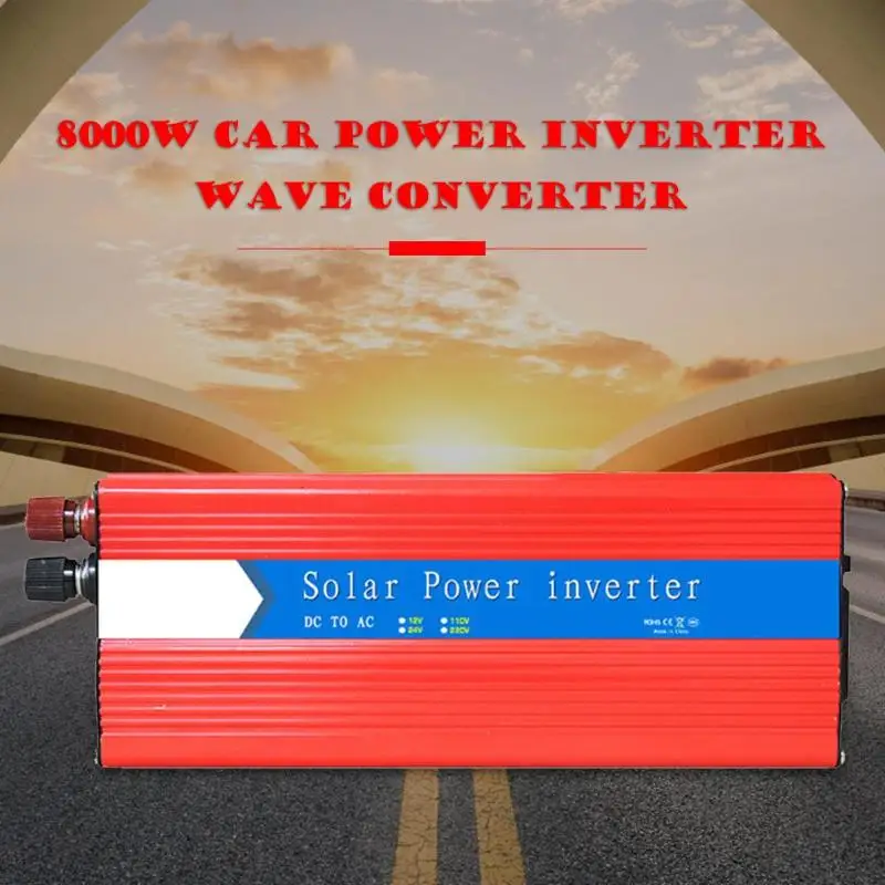 

8000W Solar Car Power Inverter 24V to 220V Modified Sine Wave Adapter Charger for Car Solar Power Converter