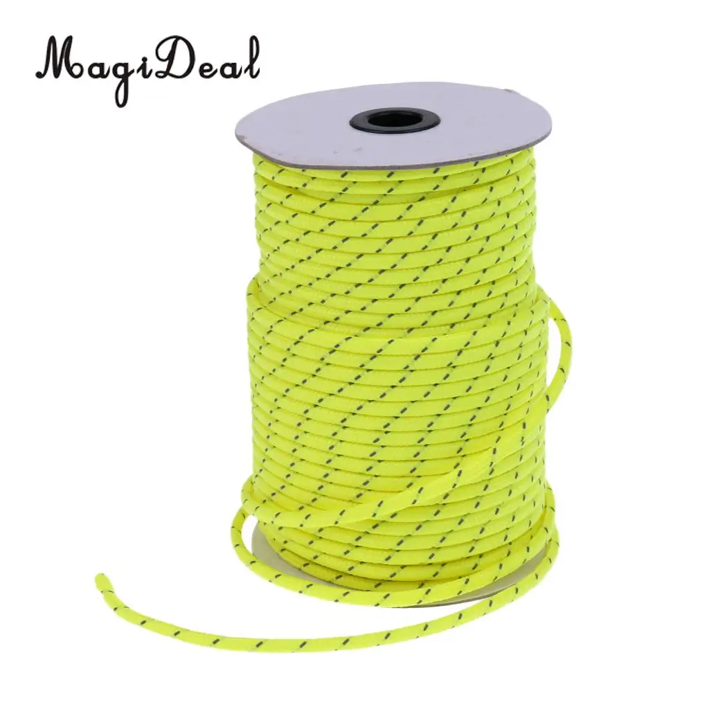 MagiDeal Outdoor 5mm 50m Reflective Guyline Camping Tent Rope Guy Line