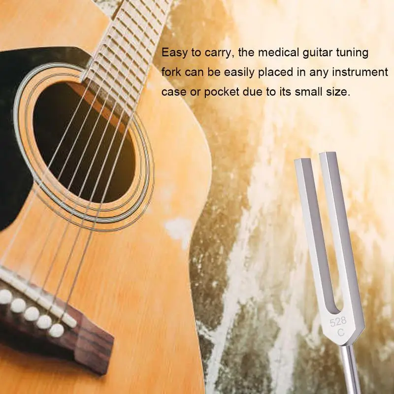 

528 Hz Tuning Fork with Silicone Hammer Cleaning Cloth Perfect Healing Musical Instrument