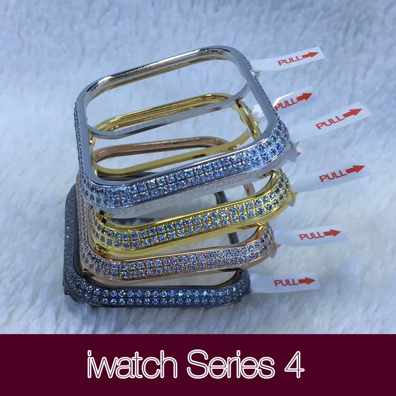 

Hand-made diamond watch case protective cover for Apple Watch iwatch Series 4123 38mm 44mm 40mm 42mm strap Watchbands