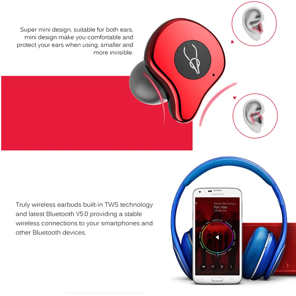 Sabbat E12 TWS мини наушники вкладыши гарнитура беспроводная Bluetooth 5 0 с микрофоном