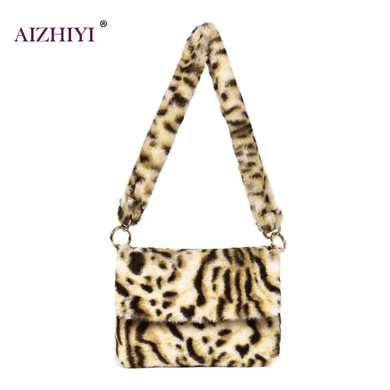 

Women Winter Fur Bag Fashion Female Leopard Faux Shoulder Bag Ladies Handbag Crossbody Messenger Bags 2018 Bolsa Feminina