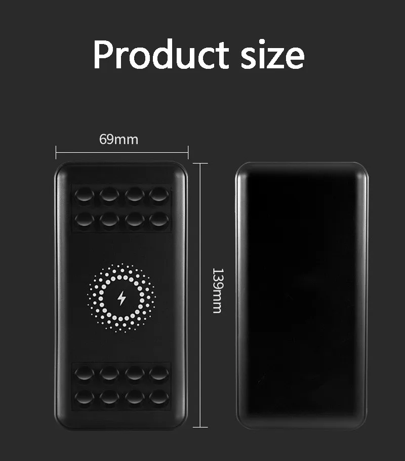 20000mAh Wireless Charger Power Bank For iPhone X 8 3USB Battery Charger Wireless With suction cupPowerbank For Samsung S9 S8 20000mAh Wireless Charger Power Bank For iPhone X 8 3USB Battery Charger Wireless With suction cupPowerbank For Samsung S9 S8