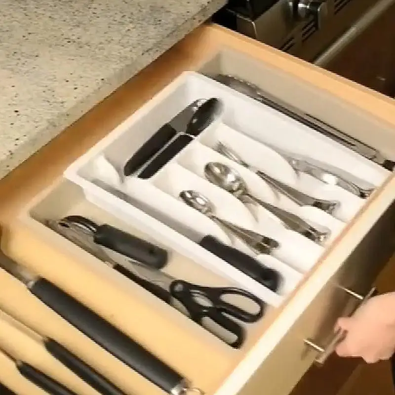 Креативный дизайн регулируемый ящик Органайзер Бытовая кухонная доска разделитель макияж коробка для хранения столовой посуды