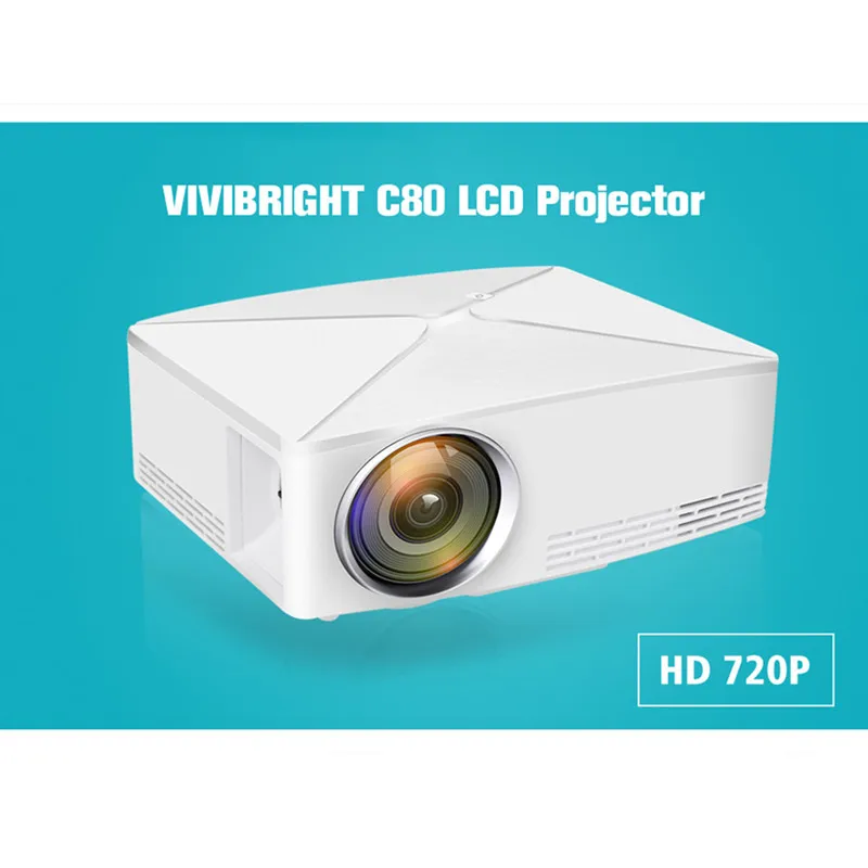 VIVIBRIGHT C80 ЖК дисплей Проектор для домашнего кинотеатра 1500 люмен Поддержка 1080 P HDMI VGA