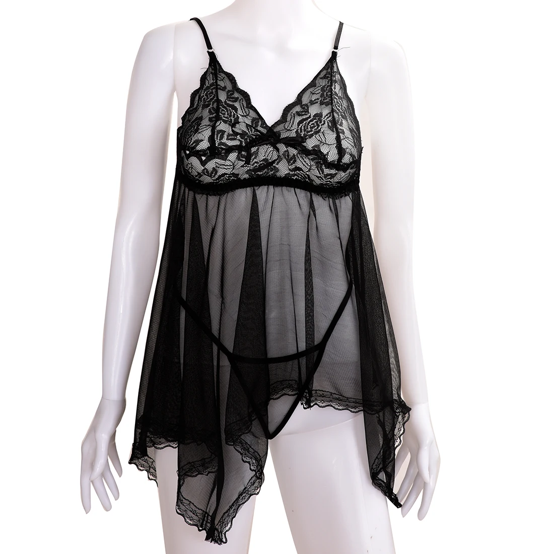 Сексуальное женское белье кружевное прозрачное в стиле babydoll неглиже String