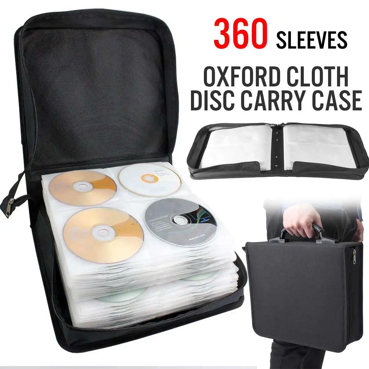 

Disc CD DVD Case Storage Bag Album Collection Holder Box Carrying Organizer Disc Blu-Ray DJ Storage Wallets PU leather 360pcs