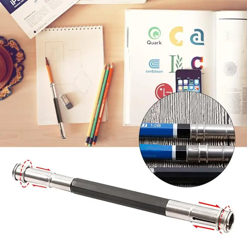 

Dual Head Length Adjustable Pencil Extender Holder Sketch School Art Write Tool Wood Pencil Extender Holder