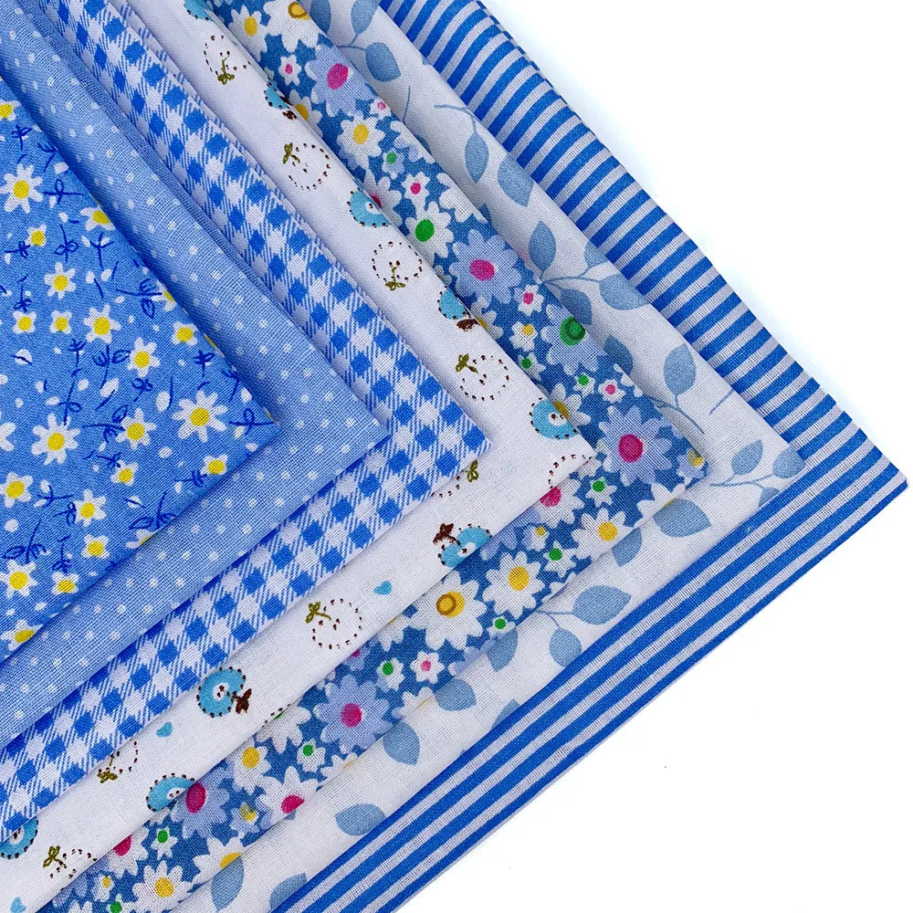 50x50 см 7 шт./лот печать свежий цветочный саржевая хлопковая ткань DIY Детская одежда ткань сделать постельные принадлежности одеяло украшение дома