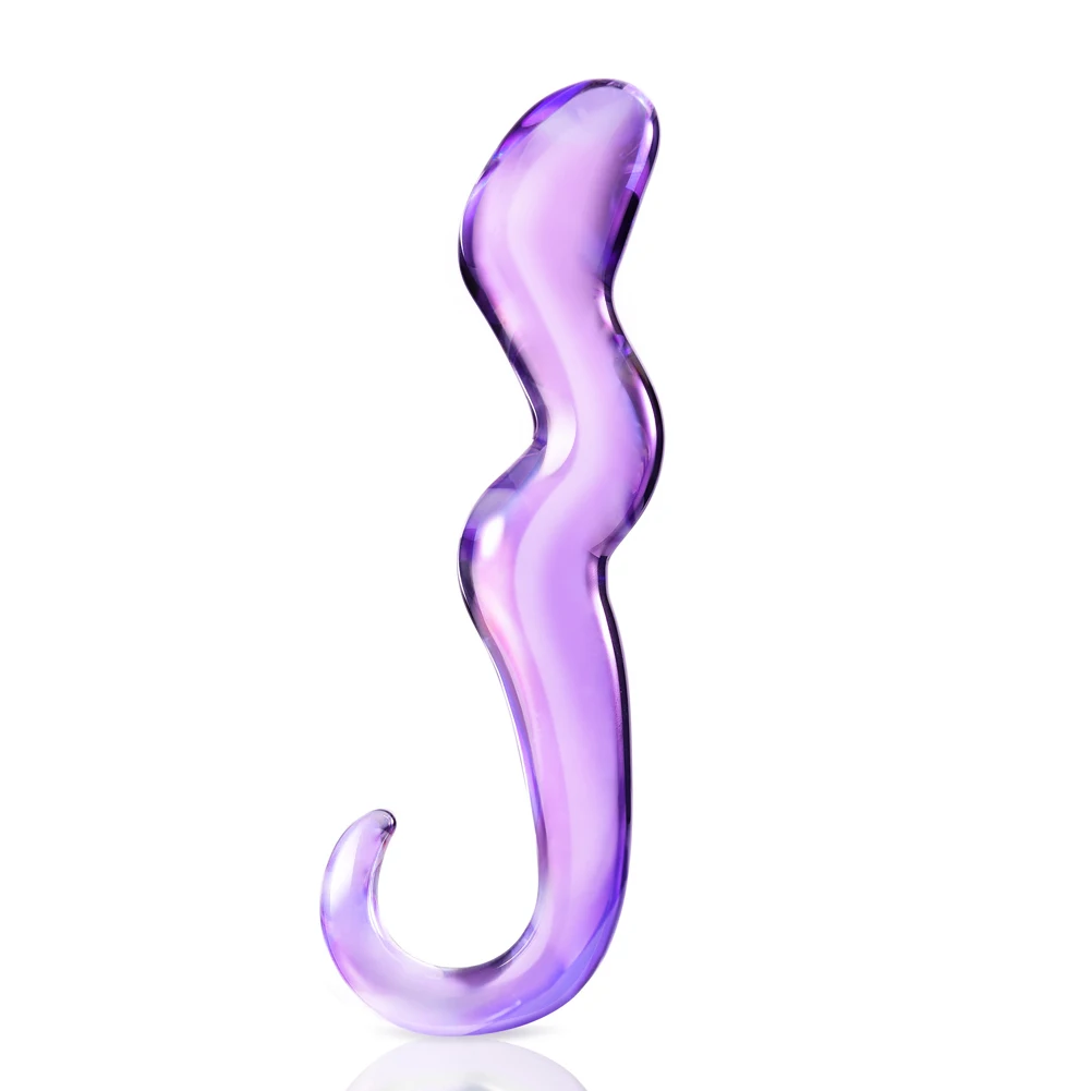 Utimi Waterproof Glass Anal Plug Prostate Massager Wand Curvy Stopper Butt Sexy Toy |