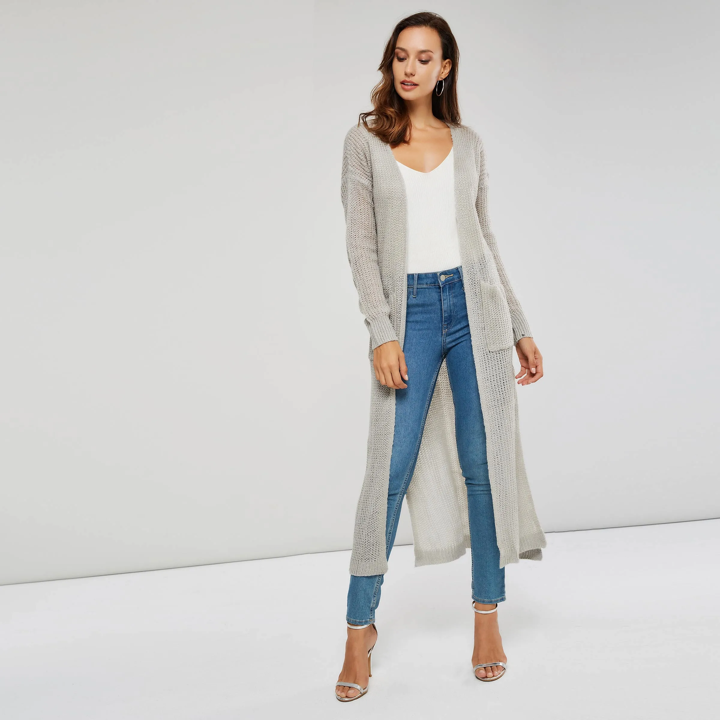 long beige cardigans womens tops plus size