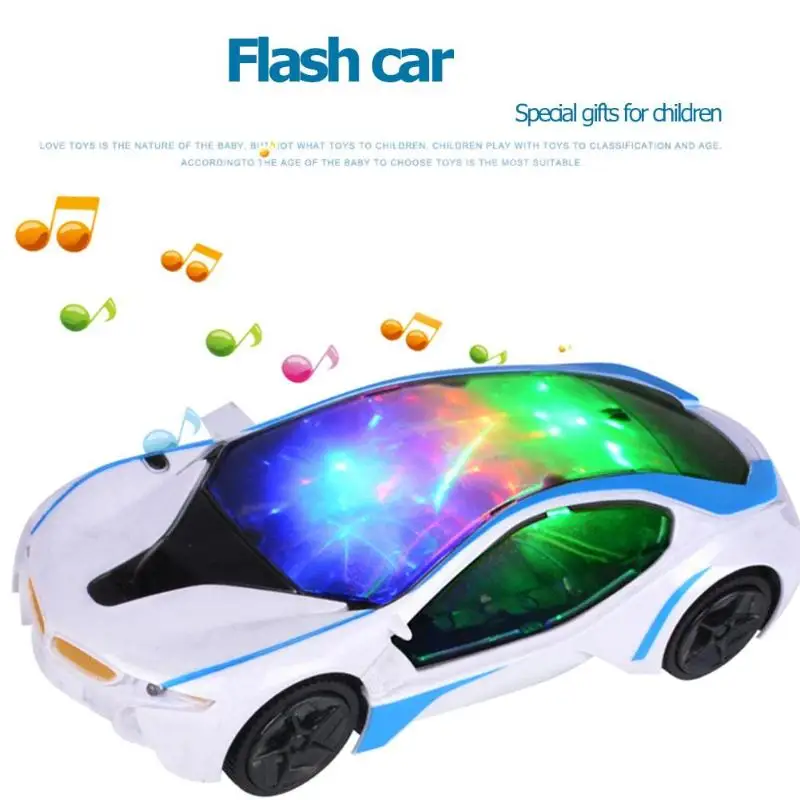 Новый 3D электрический автомобиль игрушка светодиодный мигающий свет музыка