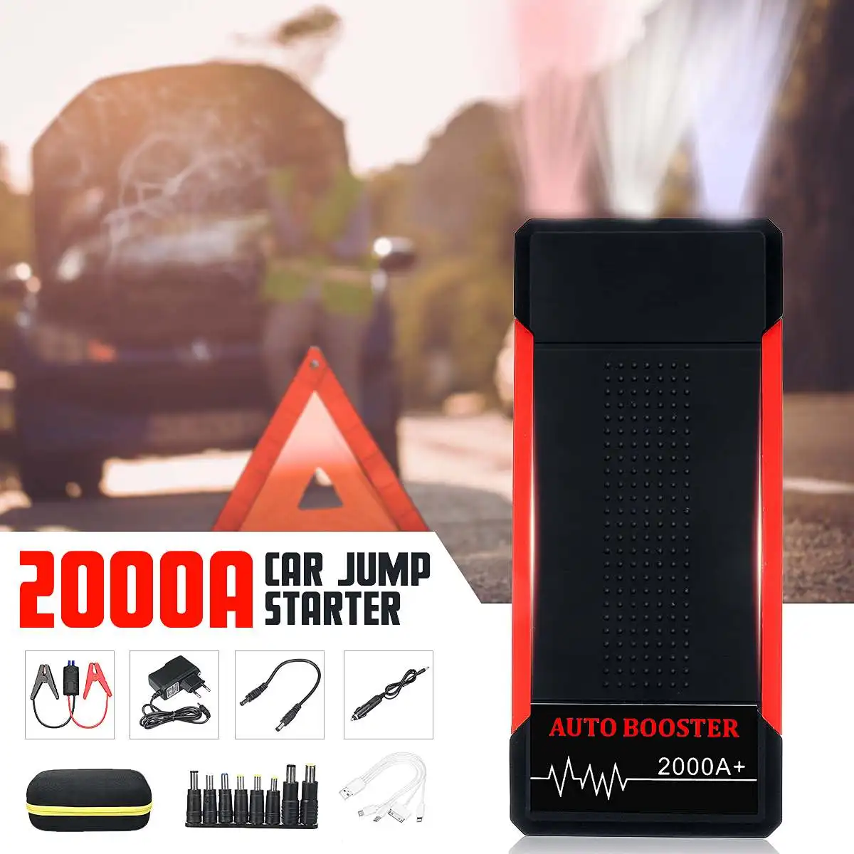 Автомобильный стартовый двигатель, Мощность банк 2000A 24000 ма/ч, Портативный автомобиля Батарея усилитель Зарядное устройство 12V пусковое устройство бензин дизельный автомобиль