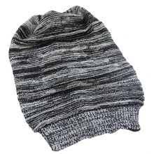 HTHL-унисекс Мужские Женские вязаная свободная Beanie BERET шапка зимняя теплая негабаритная Лыжная Шапка(черный