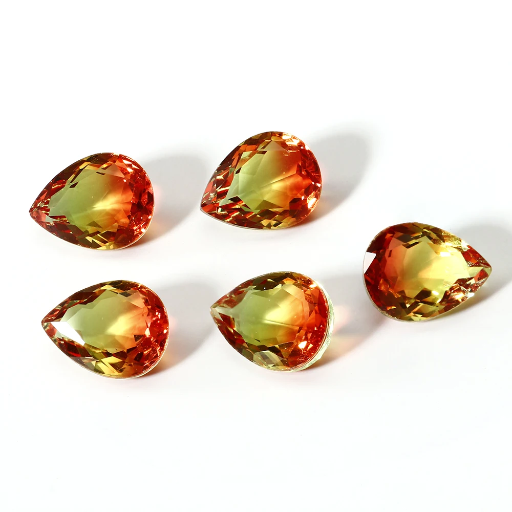 7x9 MM Watermelon Gemstone 2-3 ct Water Drop Cut Loose Stones 5 pcs/set for Decoration Gifts Fine Jewelry loose gemstones