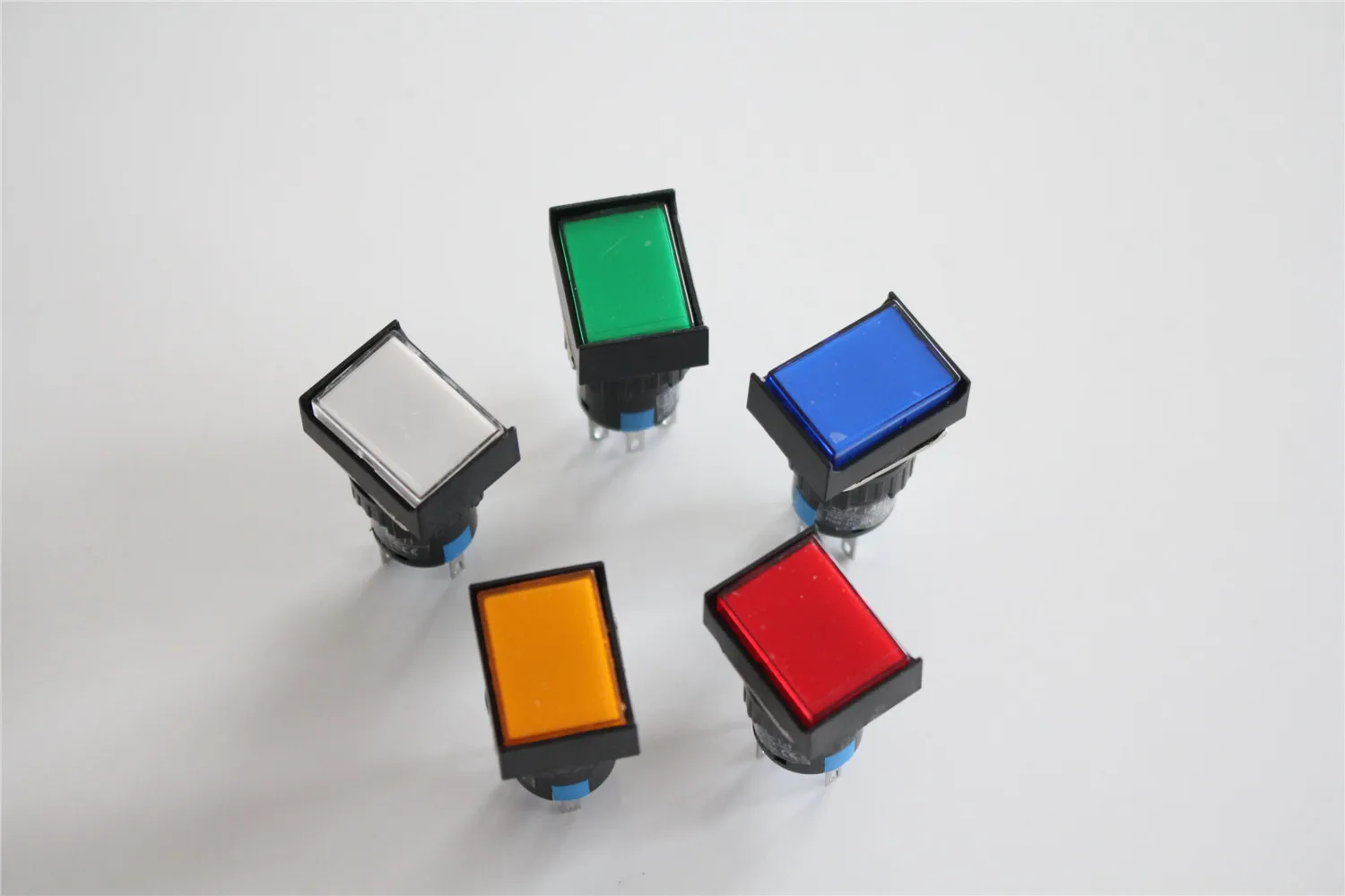 

5Pcs Rectangle Momentary Push Self-Locking Illuminated LED Lamp 5-Pin Button Switch