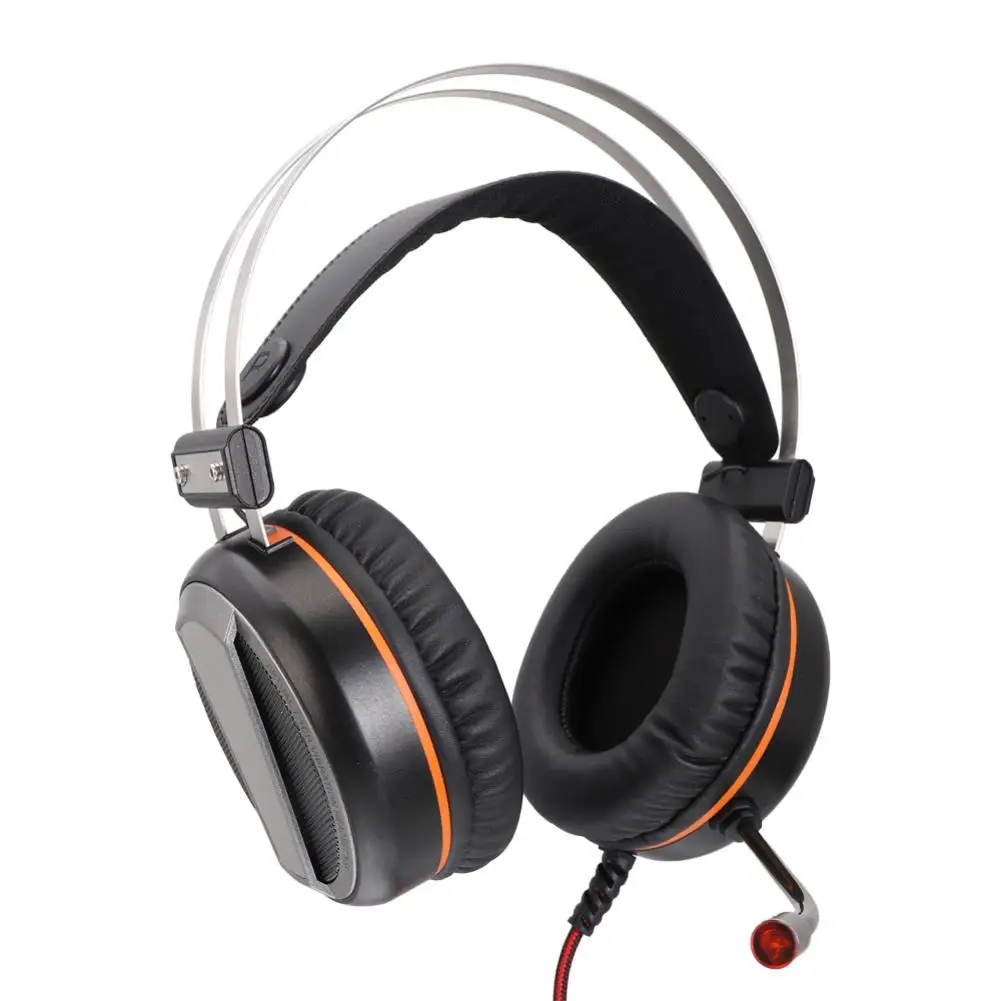 

Gaming Headset Headphone Vamery G601 Virtual 7.1 RGB Colorful Surround Sound Effect USB With Mic Silver Gray