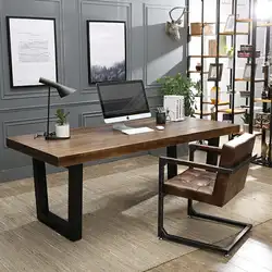 Системы прямоугольник Рабочий стол из массива дерева Лофт, промышленные гладить ветер восстановление древних способов компьютерный стол