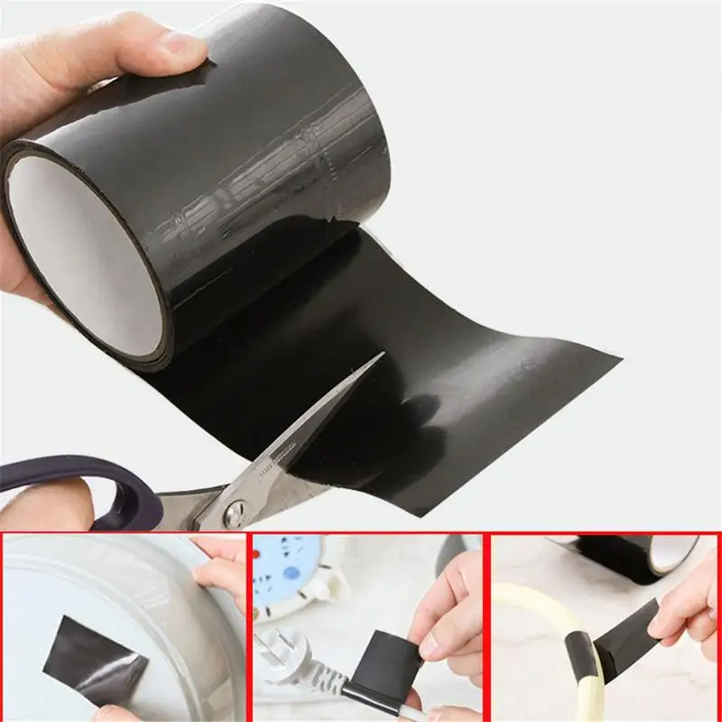 10x150cm Waterproof Black Silicone Repair Tape Bonding Home Water Pipe