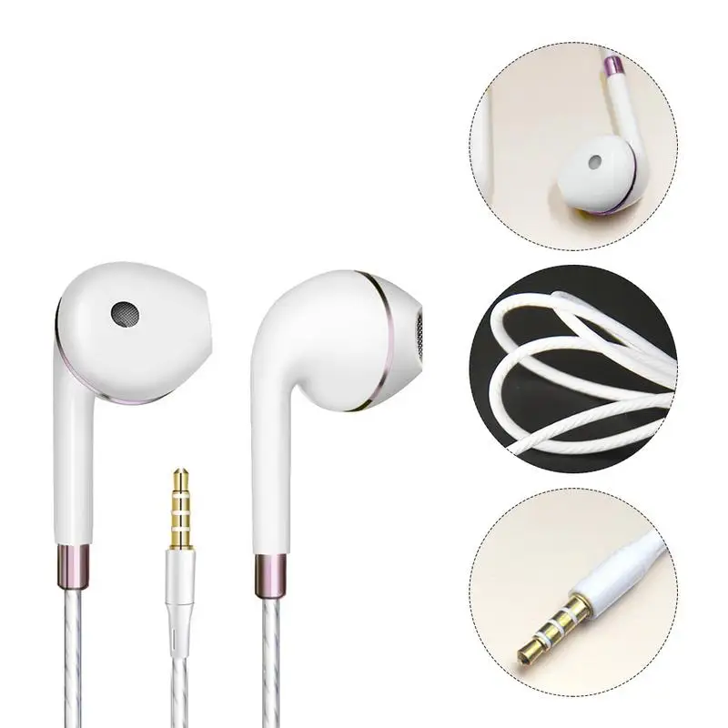 1.6m Arphones 3.5mm Wire-Controlled Portable Audio-Visual Headsets Straight-Line Subwoofer Earphones For Phones Earbuds | Электроника