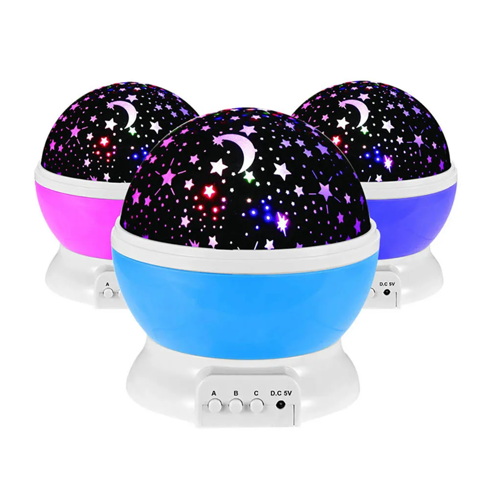 Bébé Enfants chambre Nursery rotative Star Projecteur Lumière Nuit Lampe Violet