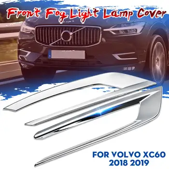 

2Pcs Car Front Foglight Fog Light Lamp Cover Case Sticker Decoration Trim ABS Chrome For Volvo XC60 2018 2019