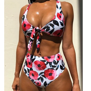 

New Summer Women Sexy Swimsuits Beach Bikini Set Ladies Fashion High Waisted Bikini