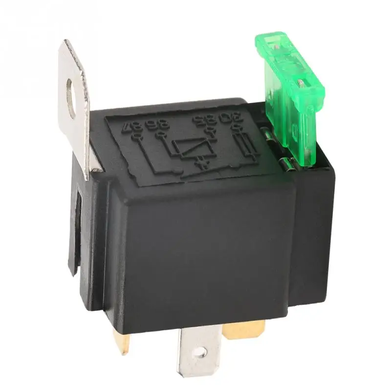 

New Black 4-Pin DC 12V 30A Car Normally Open Contacts Fused Relay On/Off With Bracket