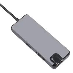 FULL-USB C концентратор HDMI VGA Ethernet Lan RJ45 адаптер для Macbook Pro, Тип C кардридер 2 USB 3,0 + Тип-C зарядки