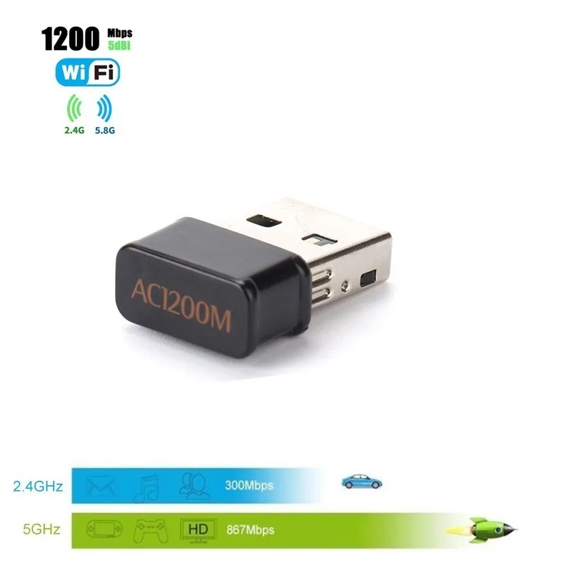 USB беспроводной адаптер Wi Fi 1200 Мбит/с сетевая карта двухдиапазонный 2 4 ГГц/5 ГГц